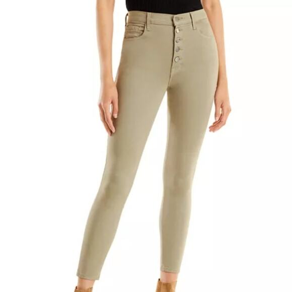 J Brand Denim - J Brand Little High Rise Crop Skinny Jeans Green 27